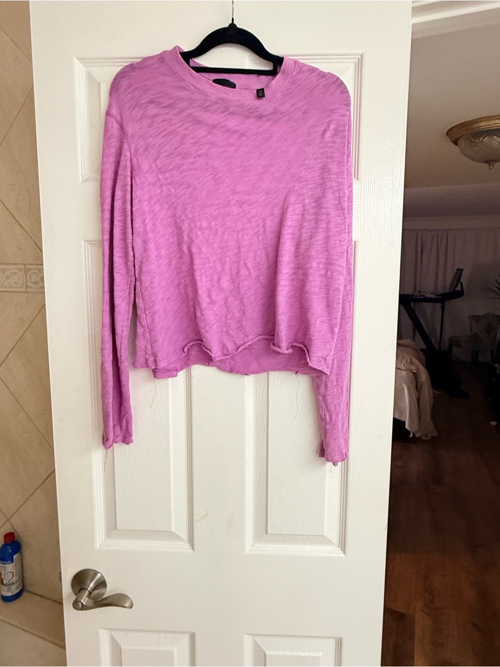 ATM Women’s Lightweight Crewneck Long-Sleeve Top — Pink S/P